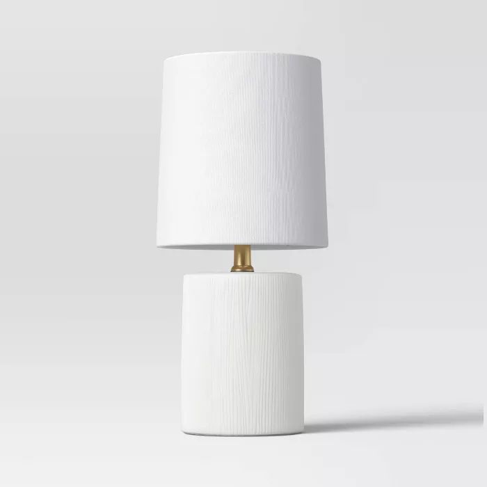Textural Ceramic Mini Cylinder Shaped Table Lamp Gray (Includes LED Light Bulb) - Threshold&#8482... | Target