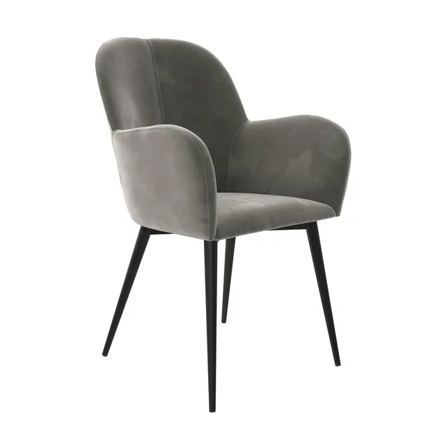 Queer Eye Fallon Modern Accent Chair, Metal Legs, Gray Velvet | Walmart (US)