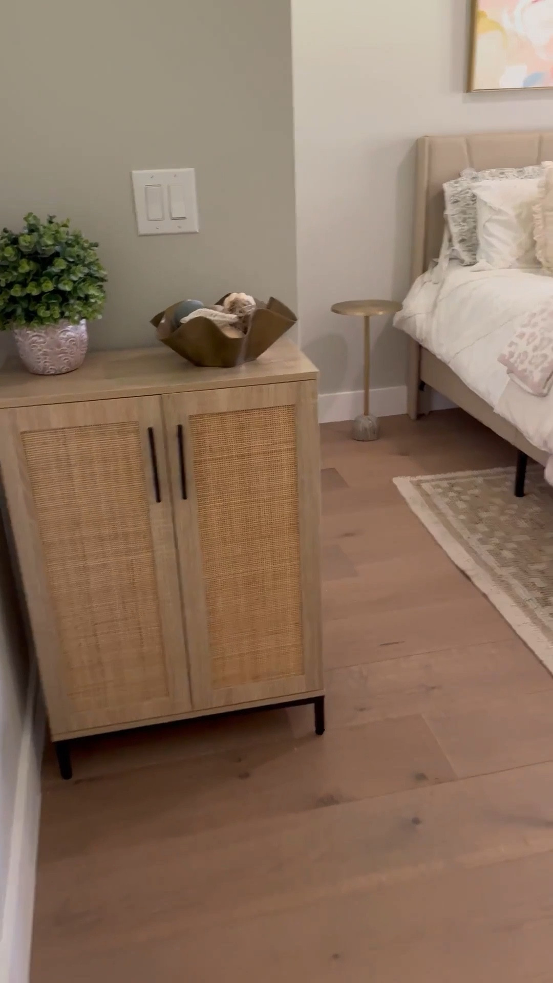 Guest bedroom decor, amazon home finds, accent cabinet, upholstered bed, home decor 

#LTKHome #LTKspringtrends #LTKdayinmylife