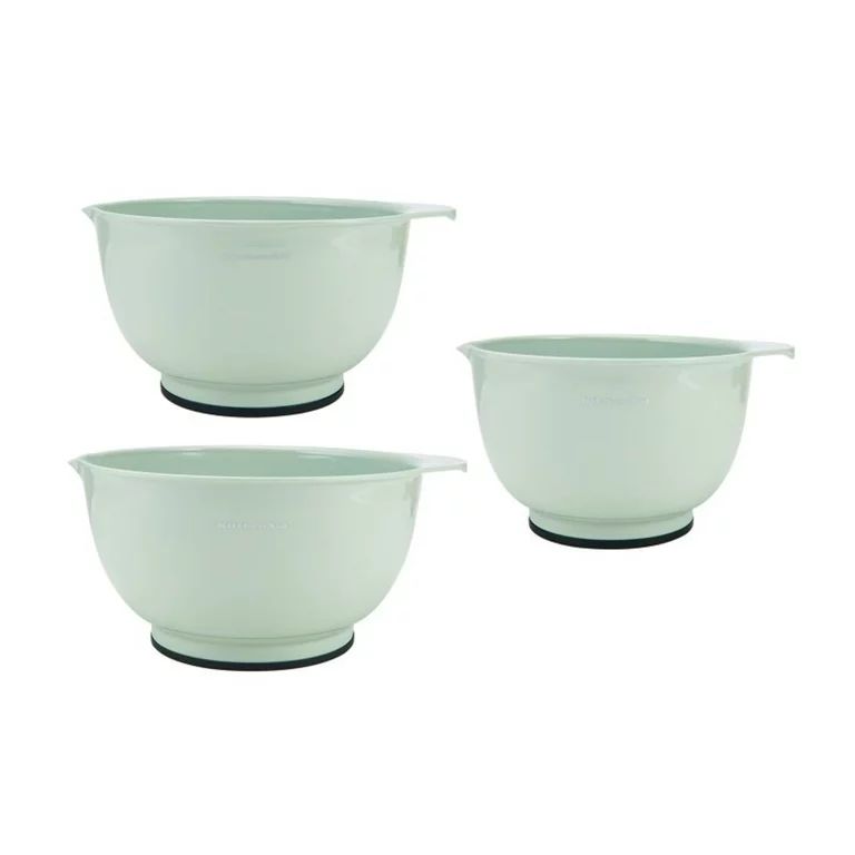 Kitchenaid BPA-Free Plastic Set of 3 Mixing Bowls with Soft Foot in Pistachio | Walmart (US)