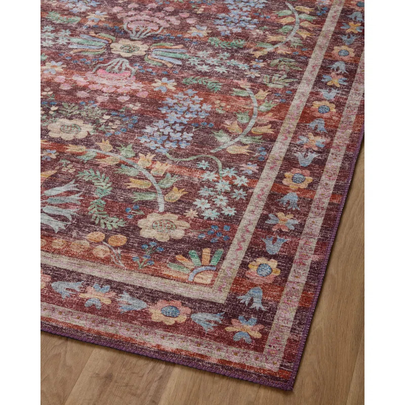Rifle Paper Co. X Loloi Maison Frances Red 8'-4" X 11'-6" Area Rug | Wayfair North America