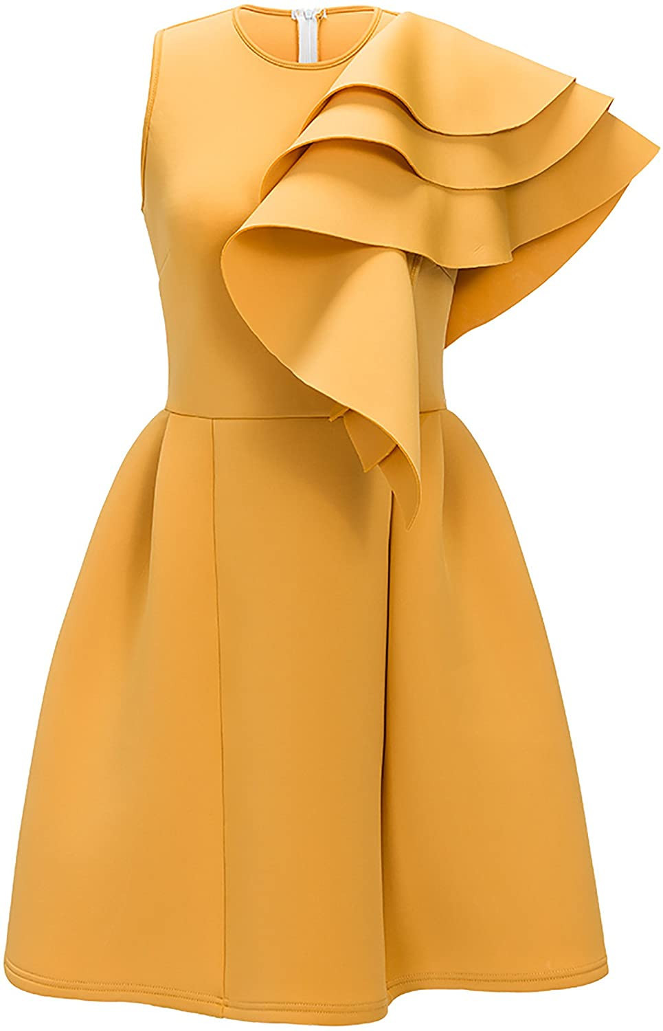 Uhnice Women's Ruffle One Shoulder Bodycon Party Club Cocktail Evening Dress | eBay US
