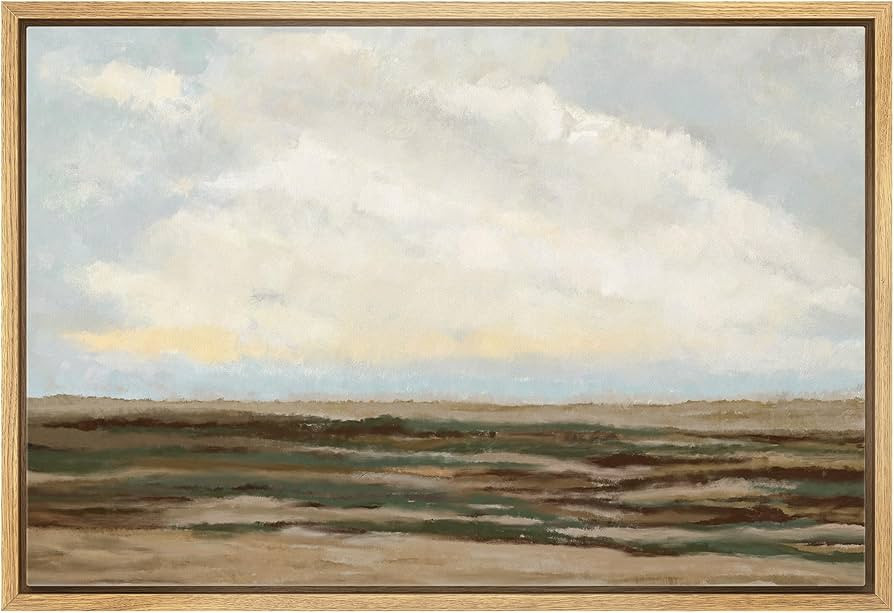 wall26 Framed Canvas Print Wall Art Cloudy Sky Desert Landscape Nature Wilderness Illustrations F... | Amazon (US)