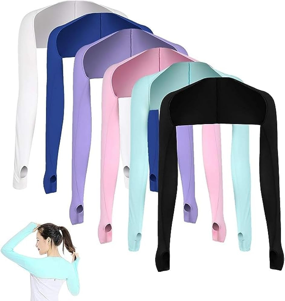 AOUTACC Cooling Shawl Arm Sleeves Sun Protection with Finger Hole Anti-UV, Comfortable Ladies Coo... | Amazon (US)