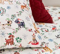 Christmas Dog Printed Sheet Set | Pottery Barn (US)