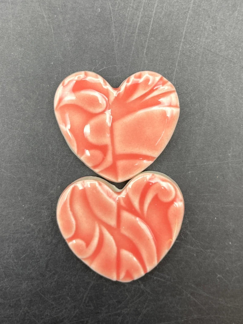 Mosaic hearts, set of 5 ceramic hearts, heart tiles handmade by Fabulousfungi H 5 | Etsy (US)