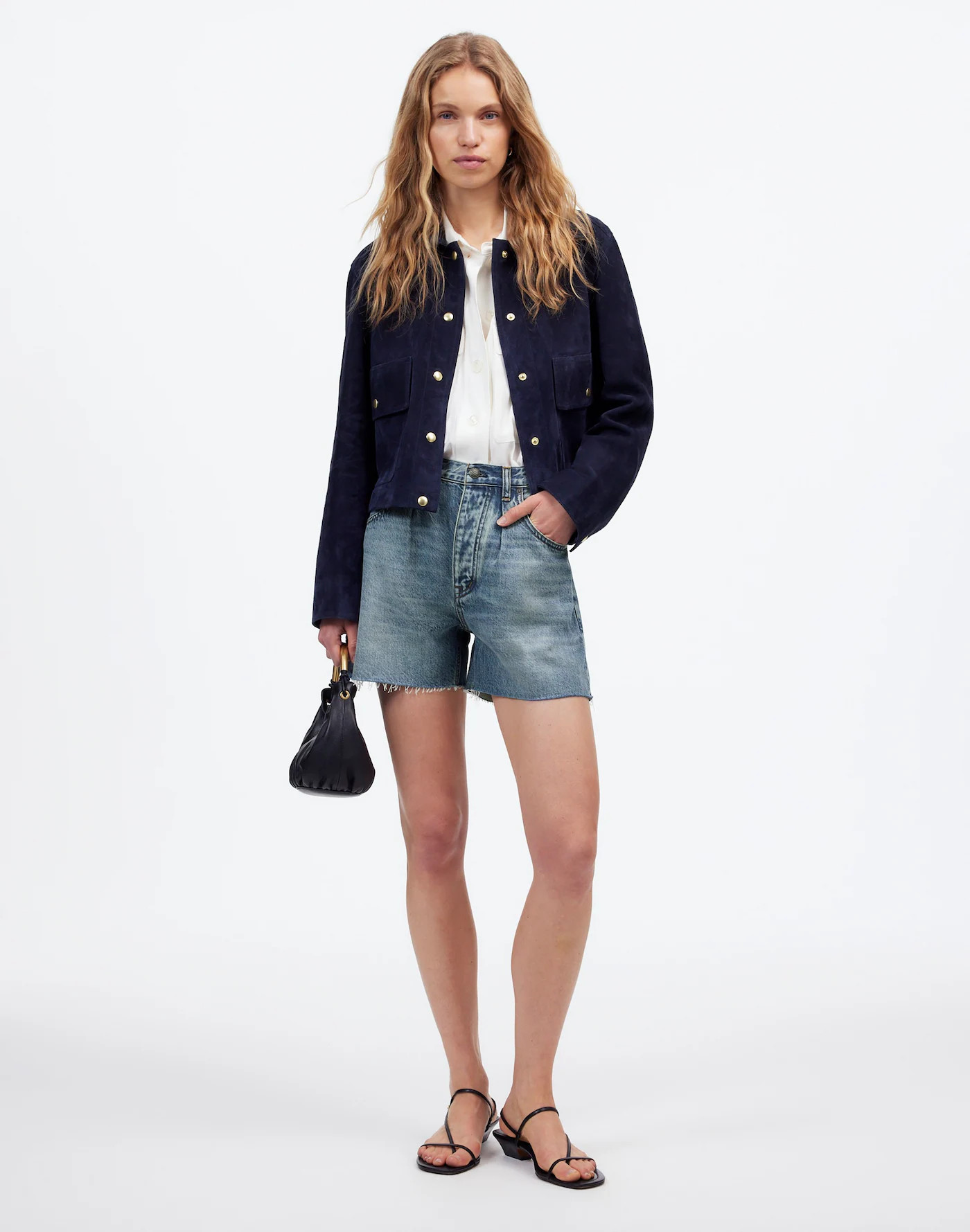Pleated Low-Slung Denim Shorts | Madewell | Madewell
