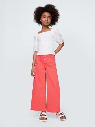 Kids High Rise Stride Wide-Leg Ankle Jeans | Gap (US)