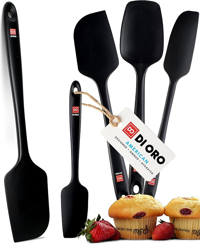 DI ORO Silicone Spatula Set - Rubber Kitchen Spatulas for Baking, Cooking, & Mixing - 600°F Heat... | Amazon (US)