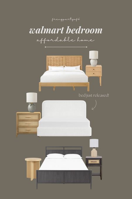 The cutest Walmart bedroom fines! The middle fabric bed just released. The bottom black bed is giving Anthro vibes. Lots of nightstand options and lamps too!
Boujee on a budget. 

#LTKStyleTip #LTKHome #LTKFindsUnder100