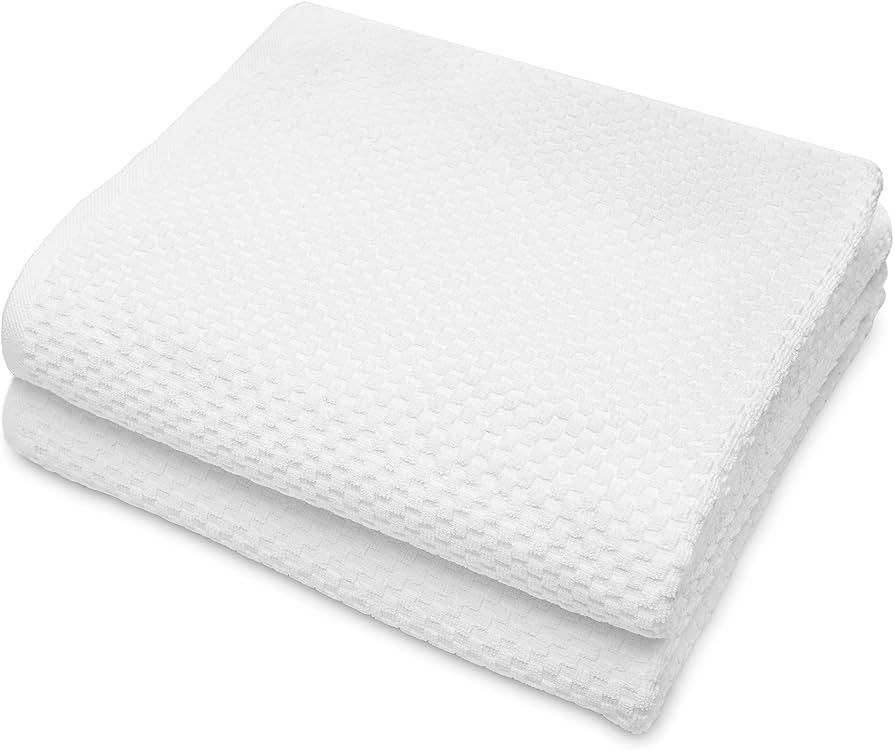 COTTON CRAFT- Euro Spa Set of 2 Luxury Waffle Weave Bath Sheets, Oversized Pure Ringspun Cotton, ... | Amazon (US)