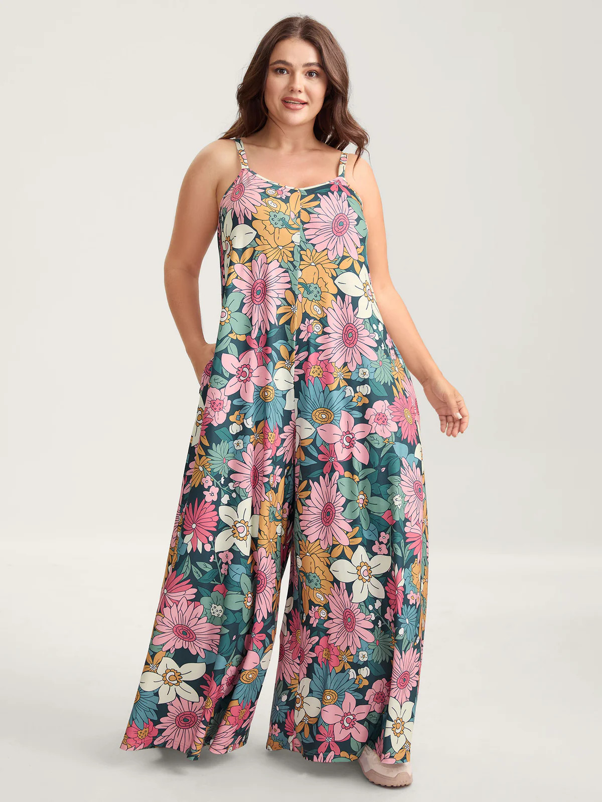 Vivid Groove Stretchy Adjustable Jumpsuit | Bloomchic
