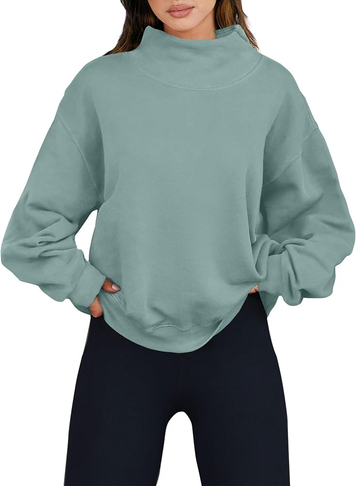 ANRABESS Womens Oversized Sweatshirts Turtleneck Pullover Long Sleeve Hoodies Tops 2024 Fall Fash... | Amazon (US)