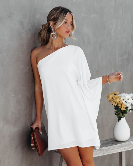 Side To Side One Shoulder Statement Dress - White | VICI Collection