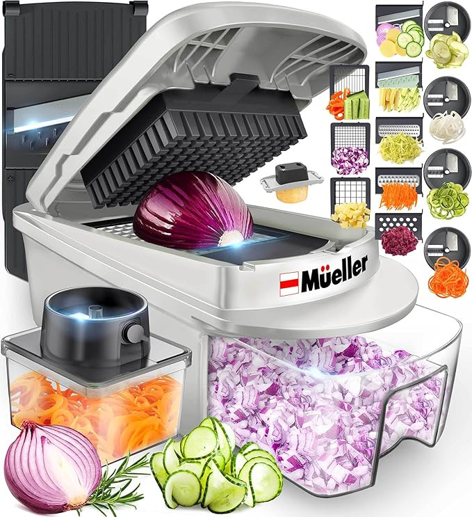 Mueller Pro-Series All-in-One, 12 Blade Mandoline Slicer for Kitchen, Food Chopper, Vegetable Sli... | Amazon (US)