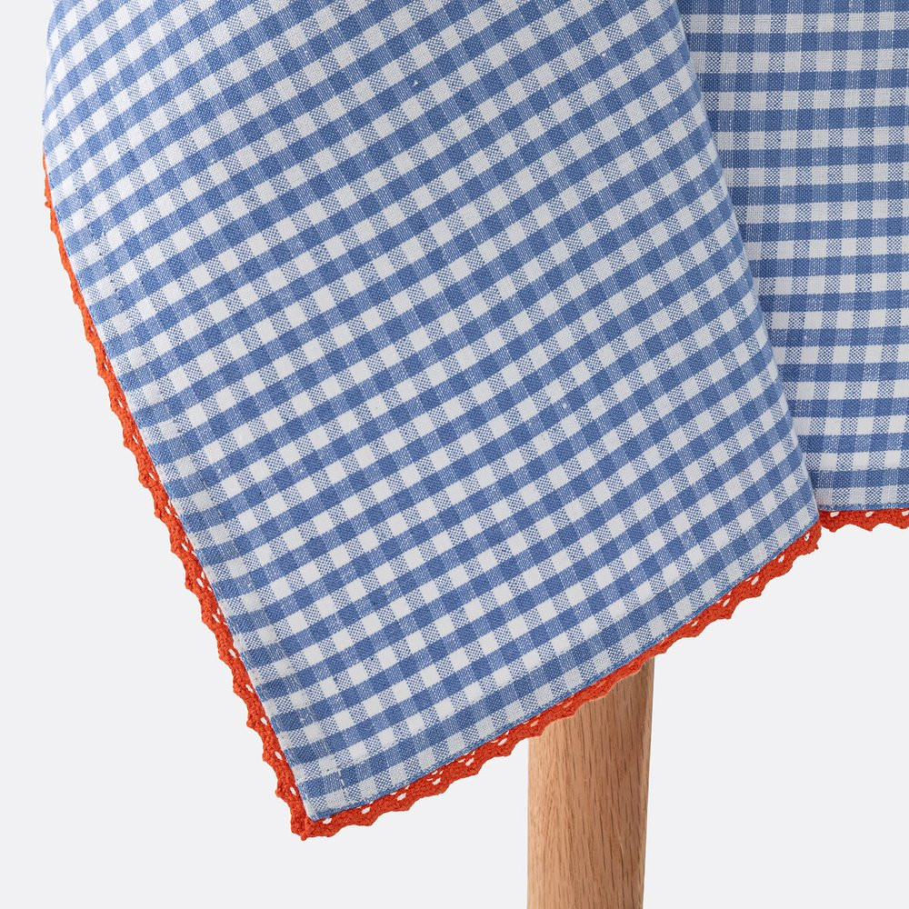 Trattoria Dyed Woven Gingham Pattern Cotton and Linen Tablecloth | La Redoute (UK)