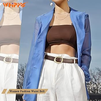 WHIPPY Leather Belt for Women Casual Waist Belt with Gold Buckle Fashion Ladies Belt for Jeans Pa... | Amazon (US)