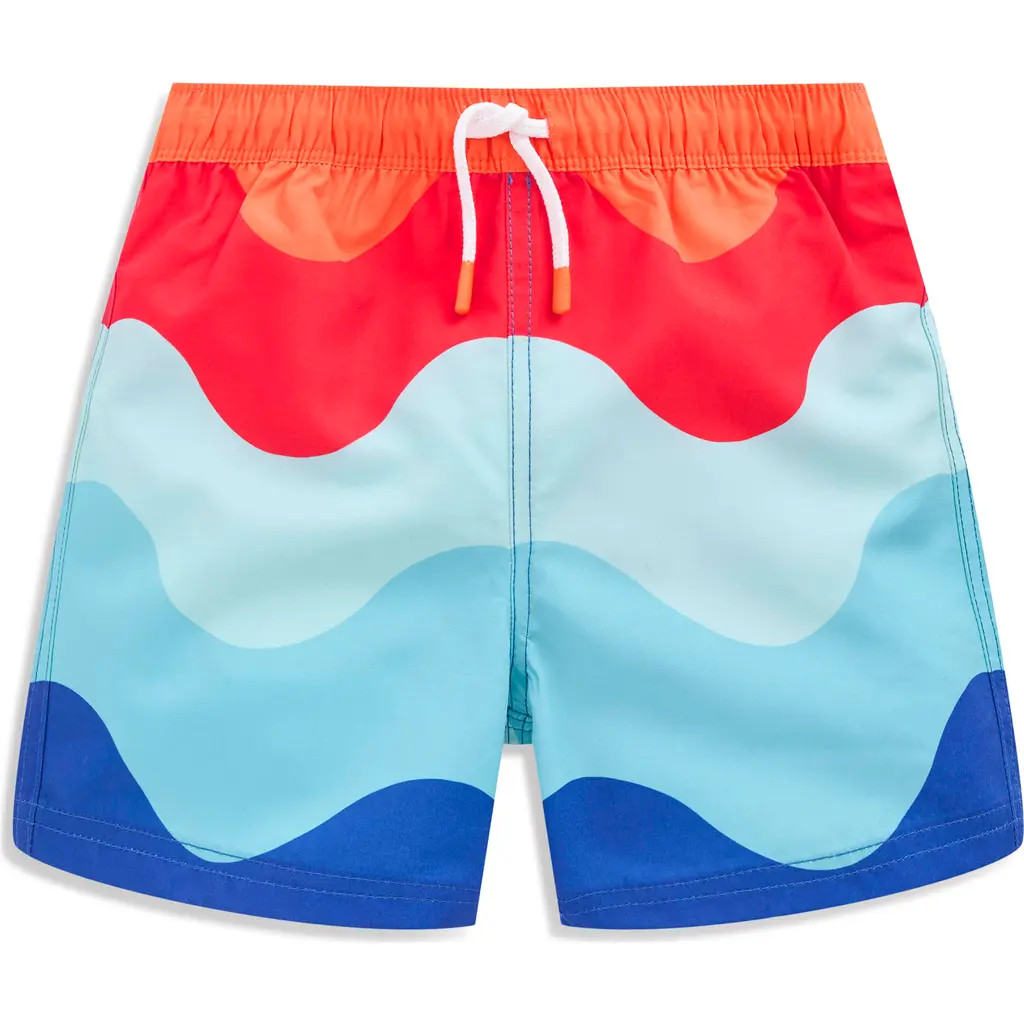 Mini Boden Kids' Swim Shorts in Wide Waves at Nordstrom, Size 2-3T | Nordstrom