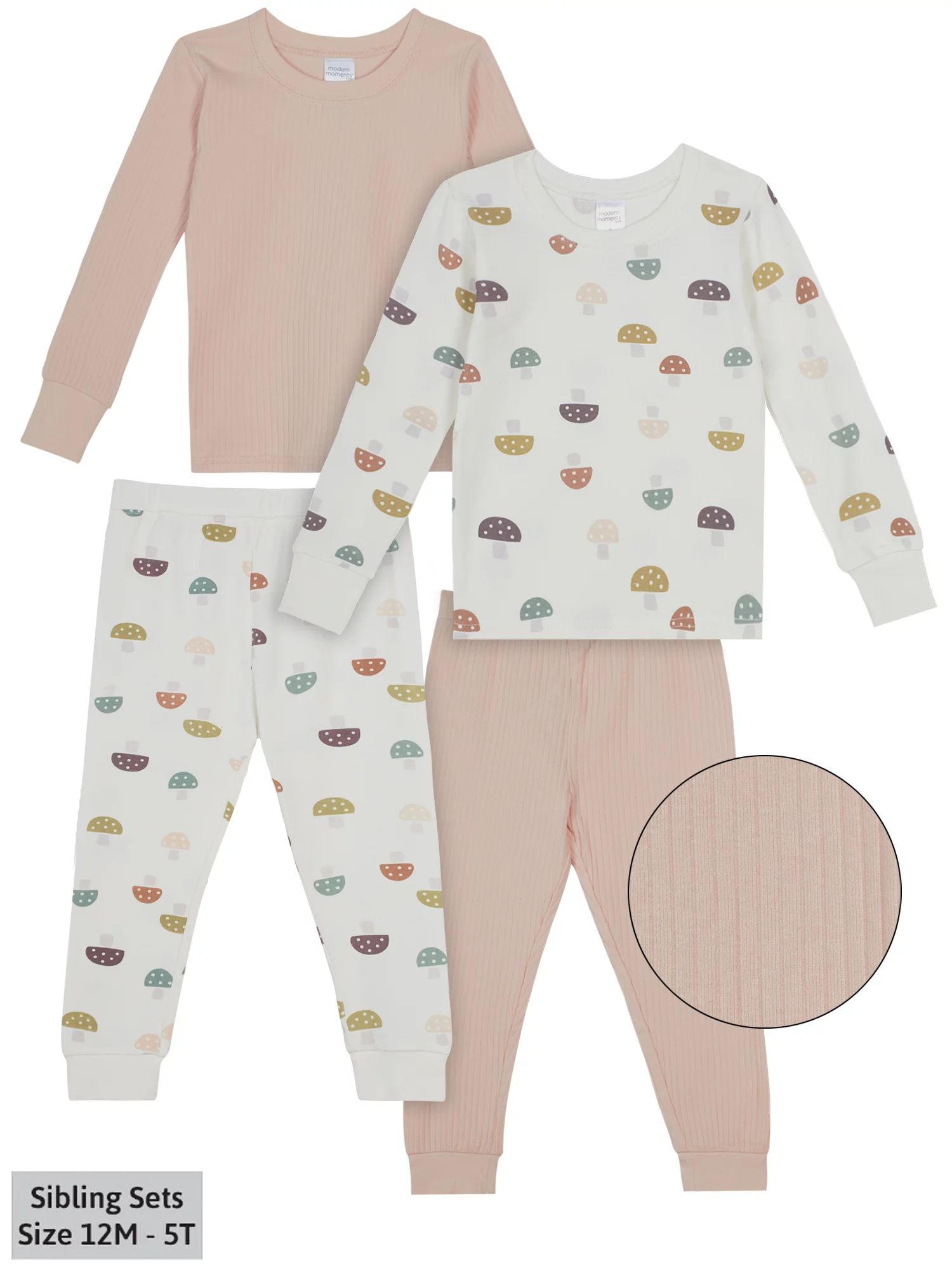 "Modern Moments by Gerber Baby & Toddler Girl Long Sleeve Snug Fit Cotton Pajamas, 4 Piece (12M-5... | Walmart (US)