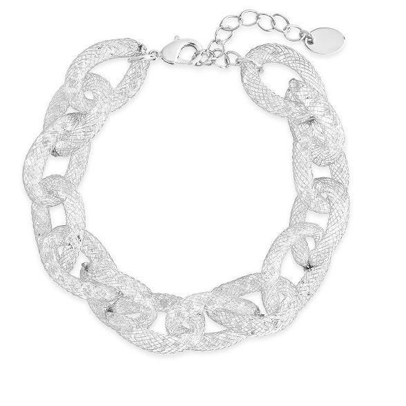 SHINE by Sterling Forever Chunky Mesh Chain Bracelet | Target