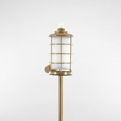 Patio Essentials 15.75" Lighthouse Metal Outdoor Torch Gold | Target