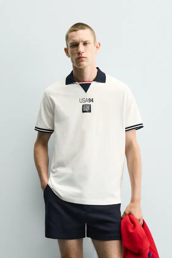 DescriptionContentsMeasurementsRelaxed fit polo shirt made of compact cotton fabric. Lapel collar... | Zara US