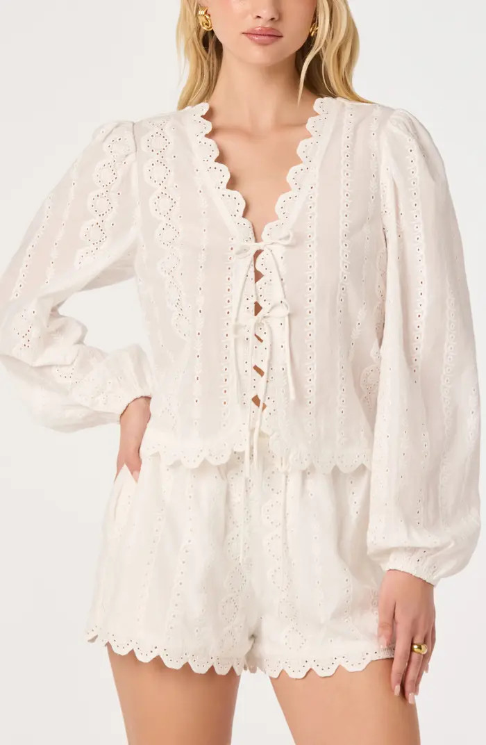 Leah Tie Front Eyelet Top | Nordstrom