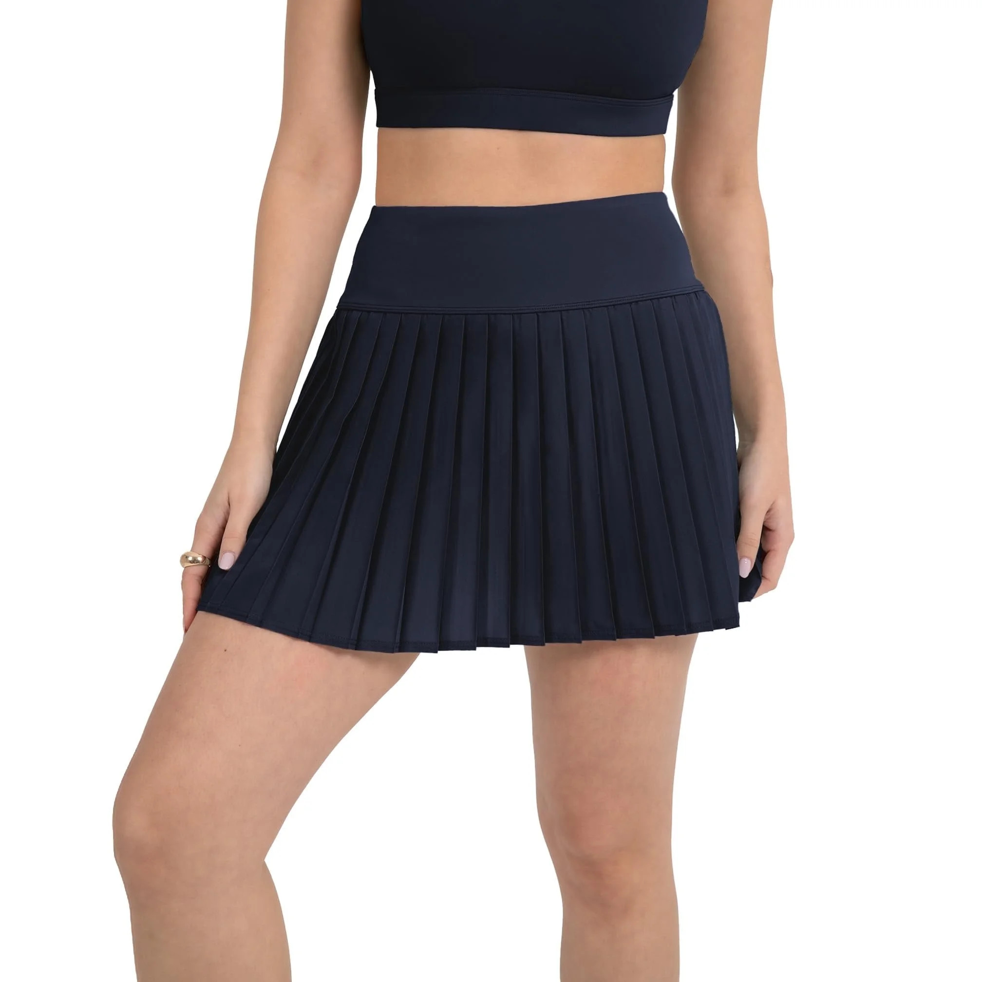 YITTY Active Women's Pleated Tennis Skirt with Built-in Short, Athleisure, 4-Way-Stretch, Deep Na... | Walmart (US)