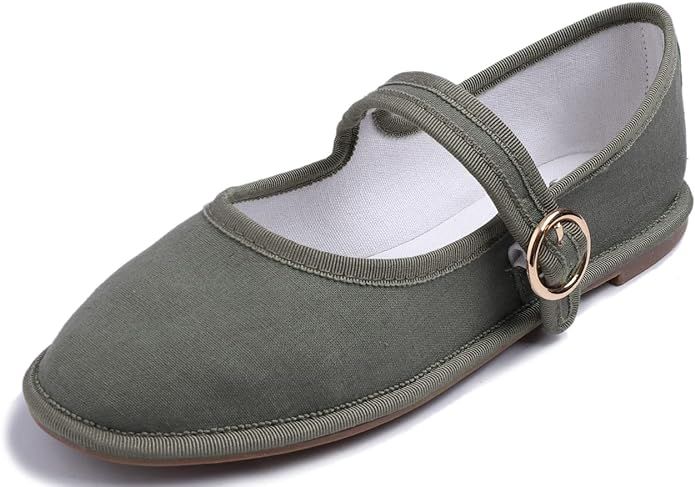 FEVERSOLE Women's Soft Breathable Mary Jane Memory Foam Cushioned Comfort Round Toe Metal Buckle ... | Amazon (US)