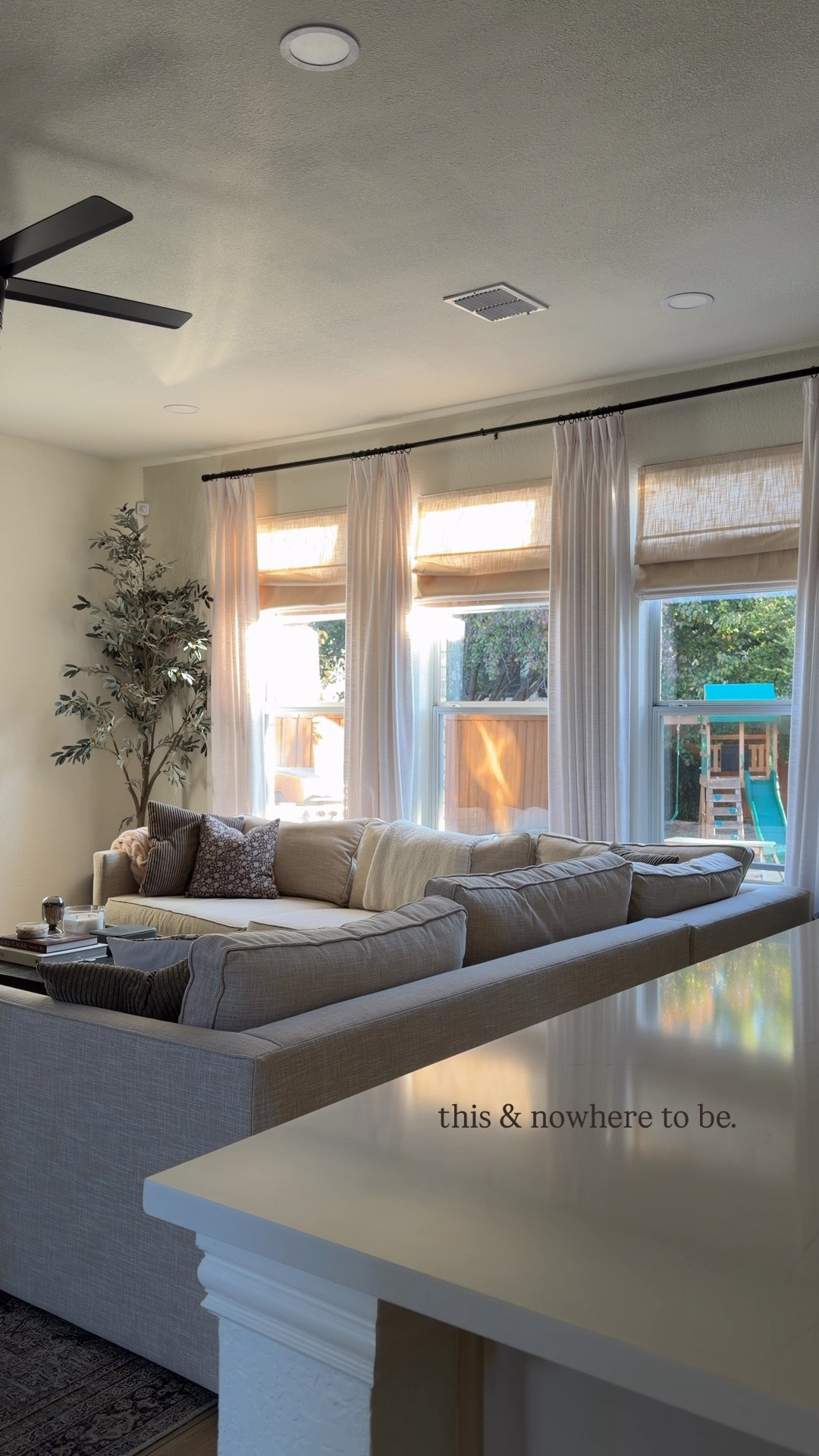 Motorized shades & living room furniture 