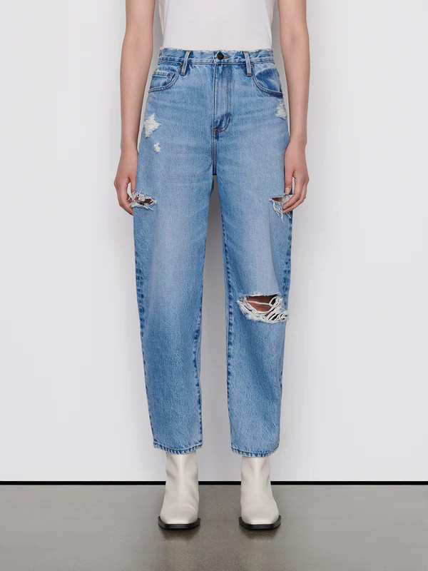 ULTRA HIGH RISE BARREL NAPPA RIPS | Frame Denim