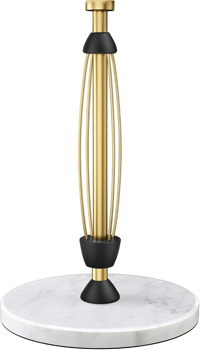 Paper Towel Holder Countertop, Marble Weighted Base, Warm Gold, One-Handed Tear, Freestanding Pap... | Amazon (US)