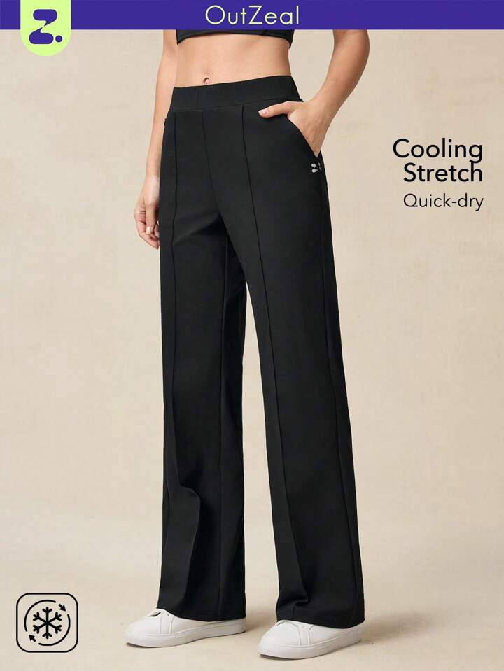 OutZeal Stretchy Cooling Quick-Dry Lightweight Zip Pocket Straight Legs Pants Women With Zip Pockets Spring Sports Pants Outdoor Adventure Daily Silky Soft | SHEIN