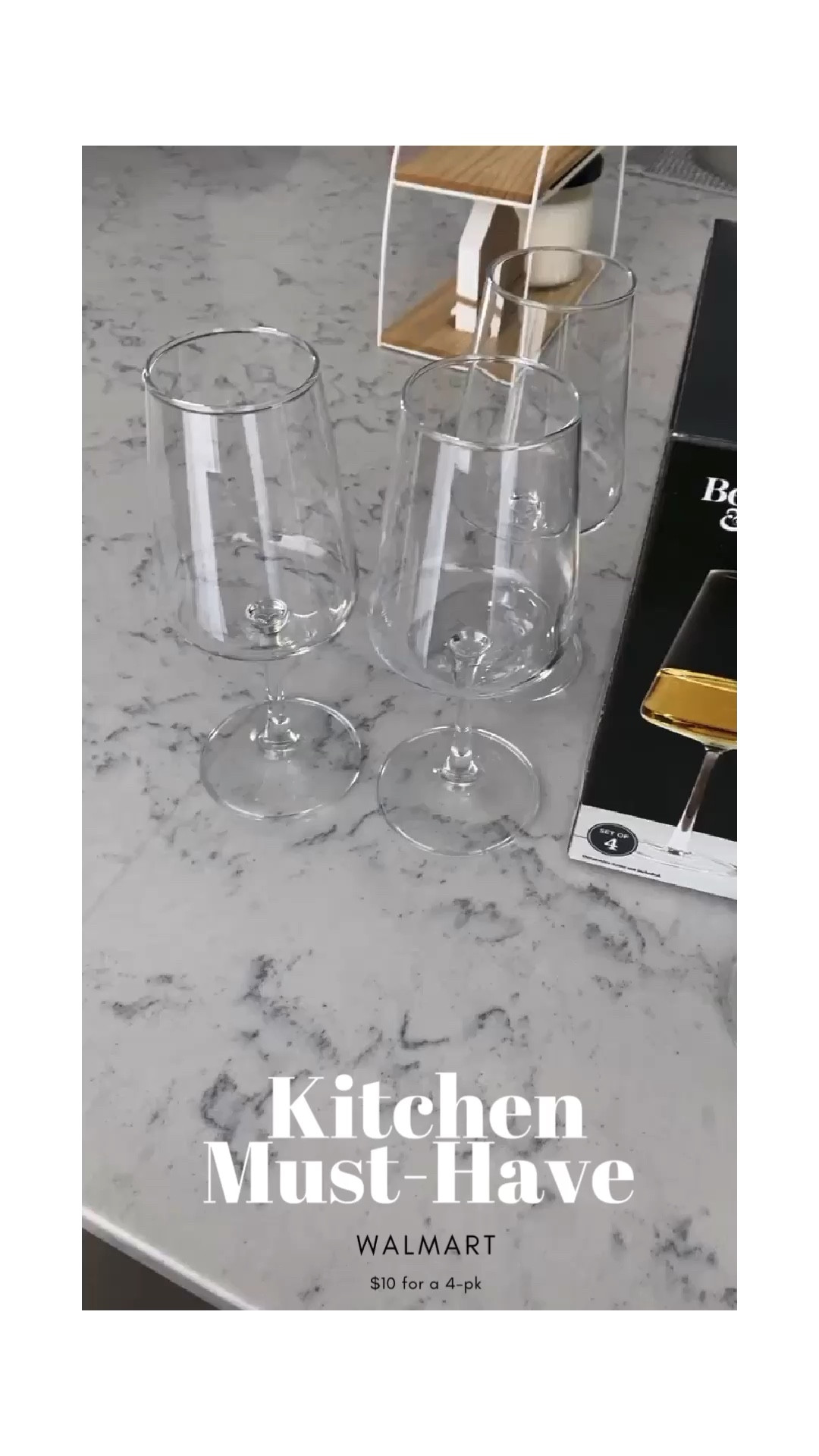 Walmart kitchen home must have! Square wine glasses under $10. Wedding registry, kitchen must have, girls night, dinner hosting party, affordable kitchen items, stemmed wine glass. 

#LTKunder50 #LTKhome #LTKwedding