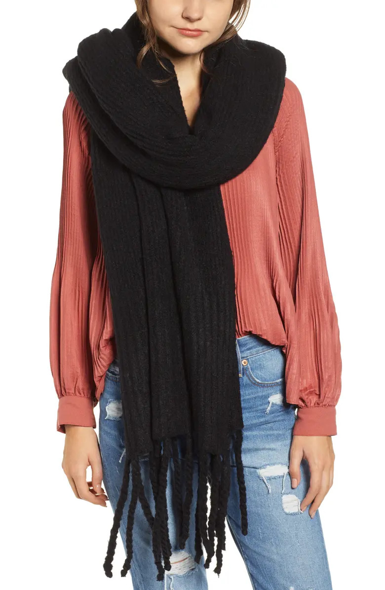 Jaden Rib Knit Blanket Scarf | Nordstrom