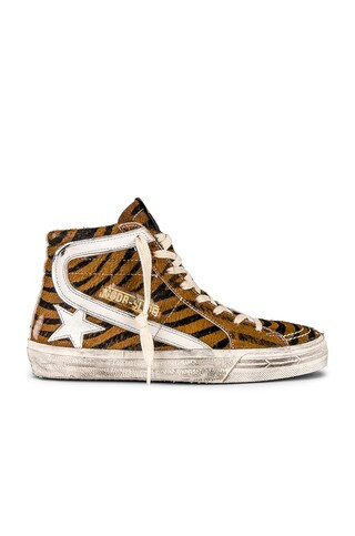 Golden Goose Slide Sneaker in Brown Zebra & White from Revolve.com | Revolve Clothing (Global)