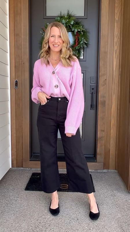 Pink is all the craze right now! These high waisted straight leg twill pants help this pink cardigan shine! #pinkcardigan #pink

#LTKstyletip #LTKunder50 #LTKFind