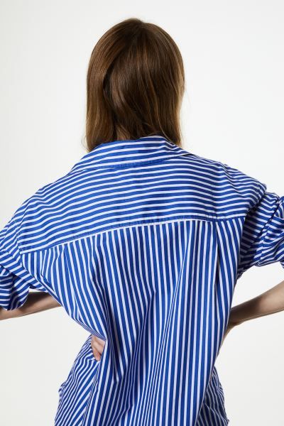 Cotton Shirt - Blue/striped - Ladies | H&M US | H&M (US + CA)