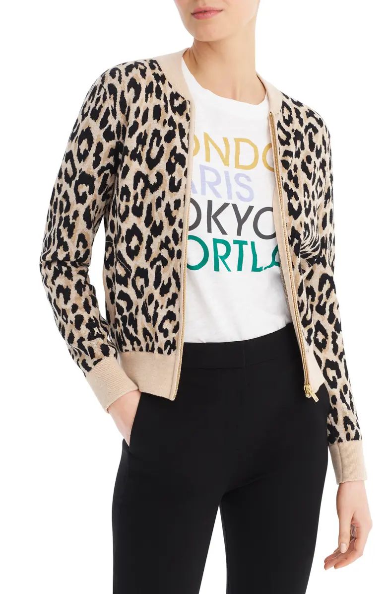 Leopard Bomber Sweater | Nordstrom