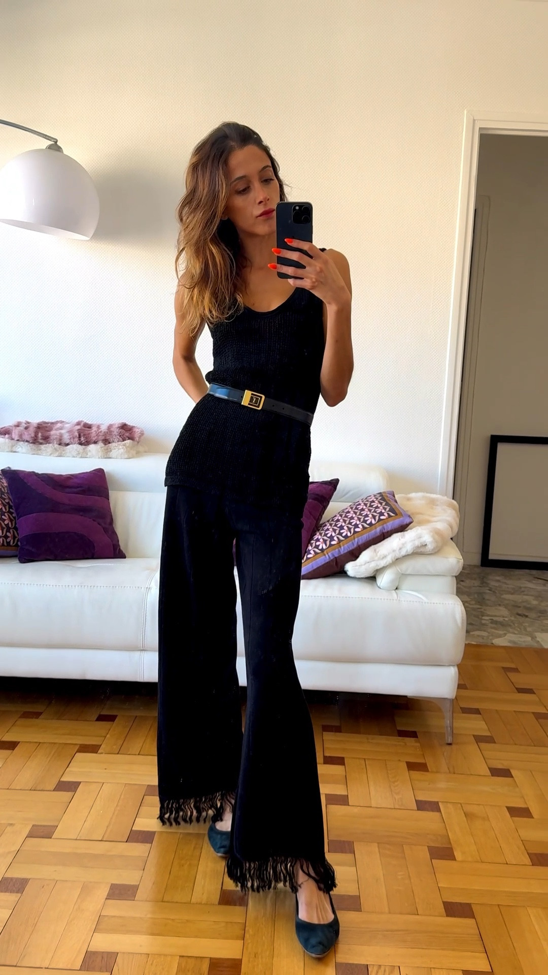 All-black done right: ribbed knit tank + fluid wide pants, cinched with a classic YSL buckle. Elevated basics you can wear from desk to dinner. I linked the exact DISSH pieces and a few belt options (YSL + similar). Tap to shop.

wearing: true to size | belt: vintage YSL (linked current & similar)

shop the look below ⤵︎

black knit tank; wide-leg trousers; leather belt; pointed flats or minimal heels

black • minimal • chic

black-tie but daytime approved.

black-on-black never fails.

black knit tank, belted waist, wide-leg trousers, minimalist outfit, all black outfit, office to dinner, fall outfit, French style, YSL belt, DISSH, quiet luxury, capsule wardrobe

#LTKstyle #LTKSeasonal #LTKworkwear #AllBlackOutfit #MinimalistStyle #WideLegTrousers #YSLbelt #DISSH

#LTKstyletip #LTKautumn #LTKworkwear