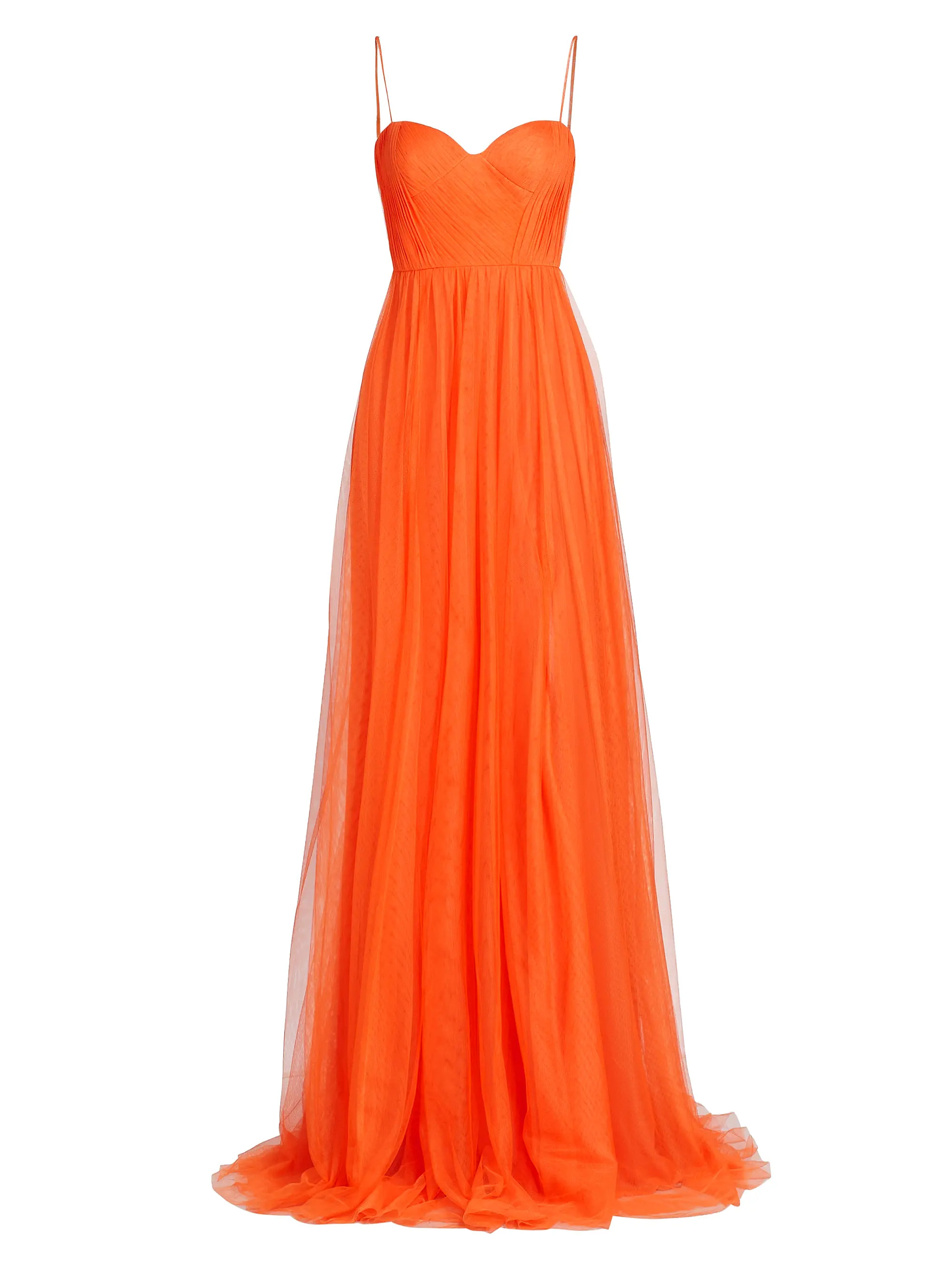 Veria Sleeveless Pleated Tulle Gown | Saks Fifth Avenue