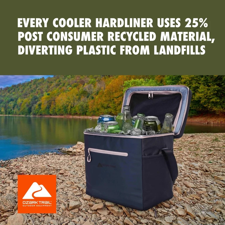 Ozark Trail 36-Can Soft-Sided Cooler with Removable Hard Liner, Black | Walmart (US)