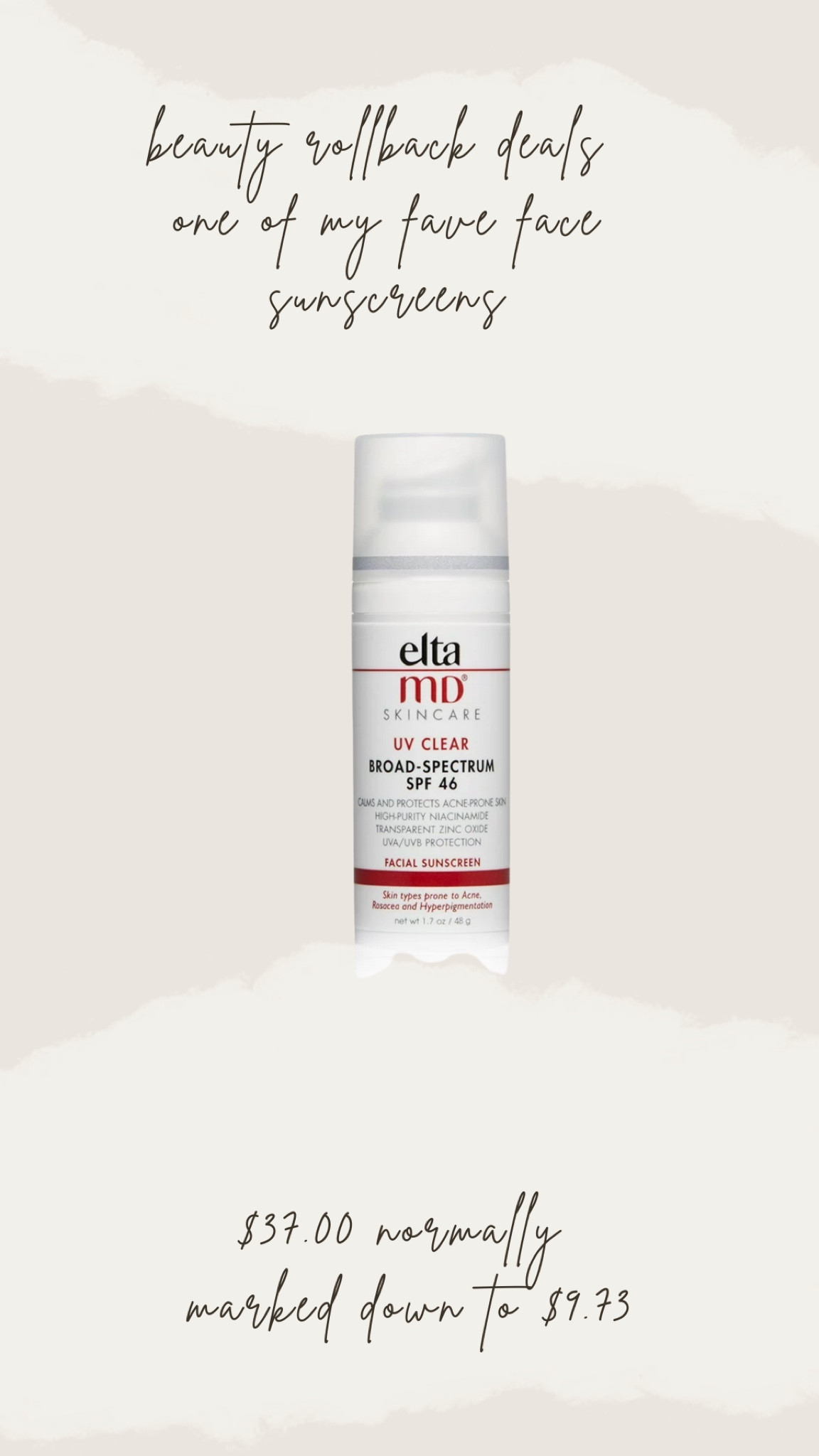 Glowup beauty event! The best face sunscreen marked down to $9.73 from $37! That’s a savings of $27.27. Stock up for summer now!

Sun screen, face sunscreen, spf, summer essentials, beach essentials, what’s in my beach bag, mineral sun screen, summer savings