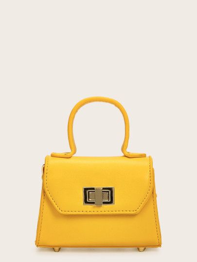 Twist Lock Satchel Chain Bag | SHEIN