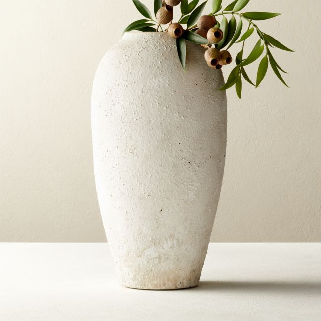 Torino Textured White Vase | CB2