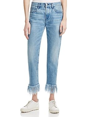 3x1 Fringed Straight Cropped Jeans in Stella | Bloomingdale's (US)