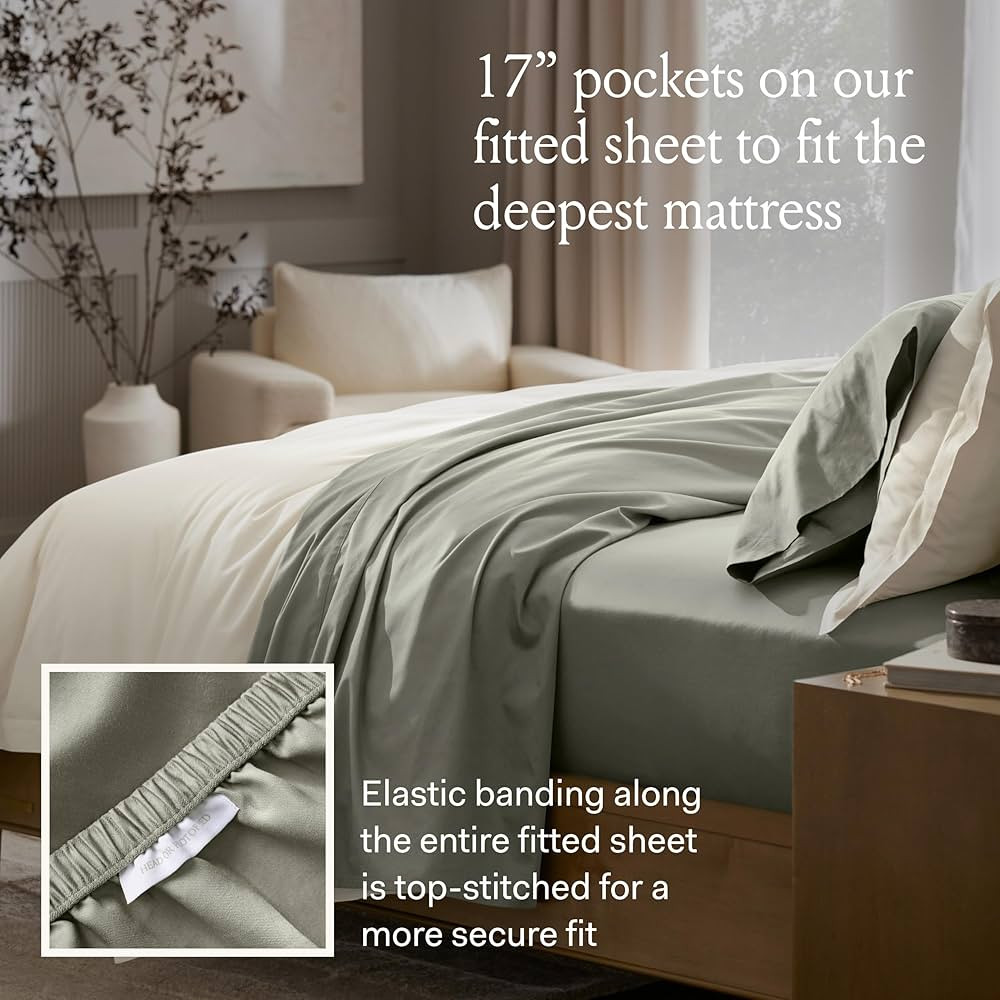 BOLL & BRANCH Signature Hemmed Sheet Set - King + Standard, White - Luxury 100% Organic Cotton - ... | Amazon (US)