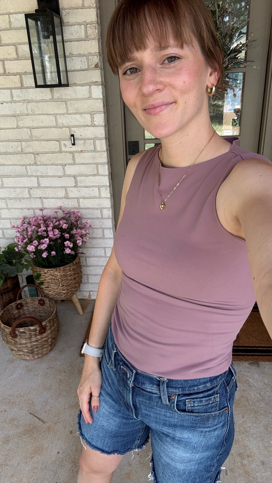 Summer OOTD - modest tank and shorts - wearing a size small tank and 2 shorts