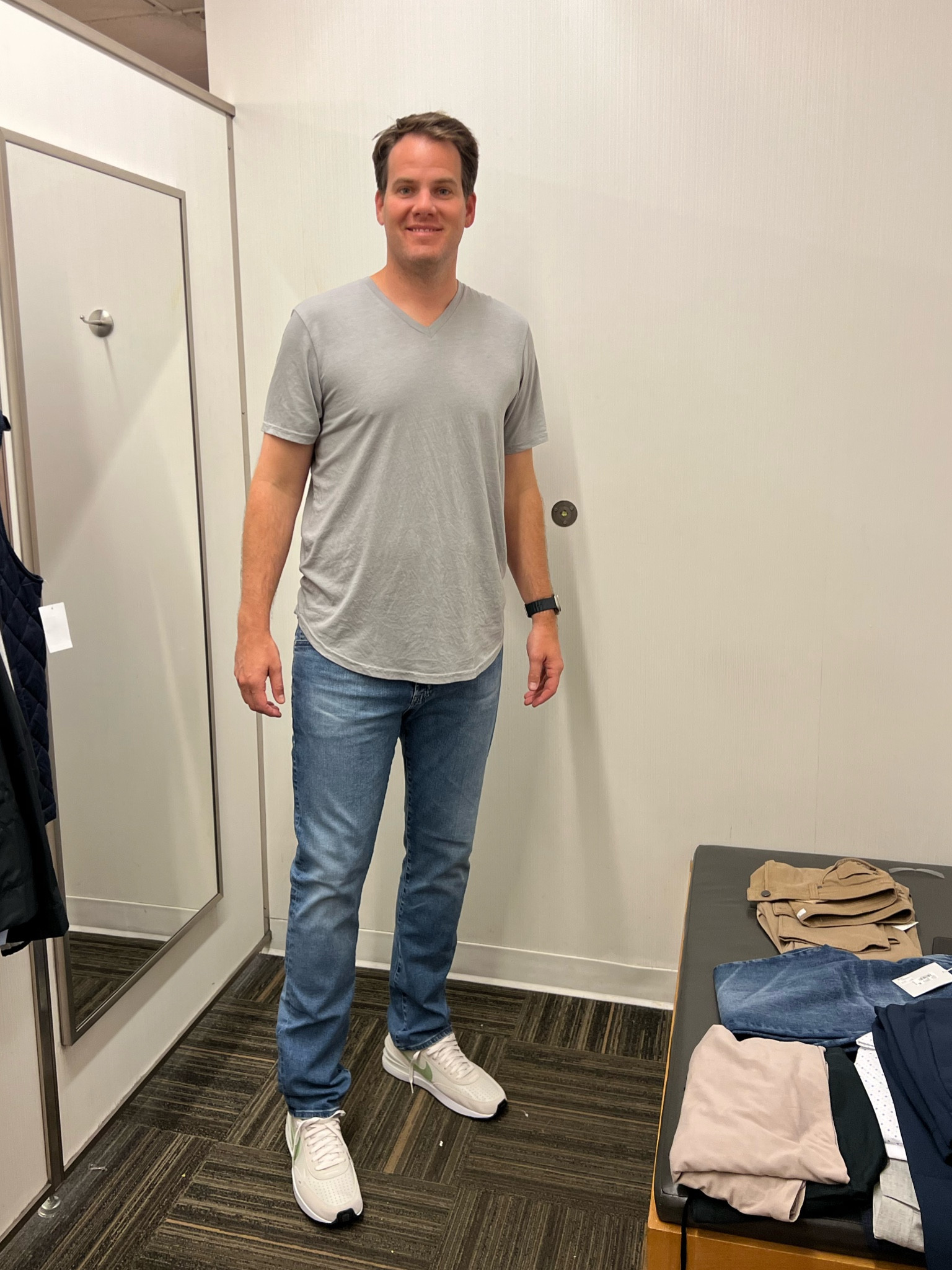 Got his true size in the tee and jeans! This style denim is his favorite. They have stretch but still feel like a true denim. 

#LTKxNSale #LTKmens