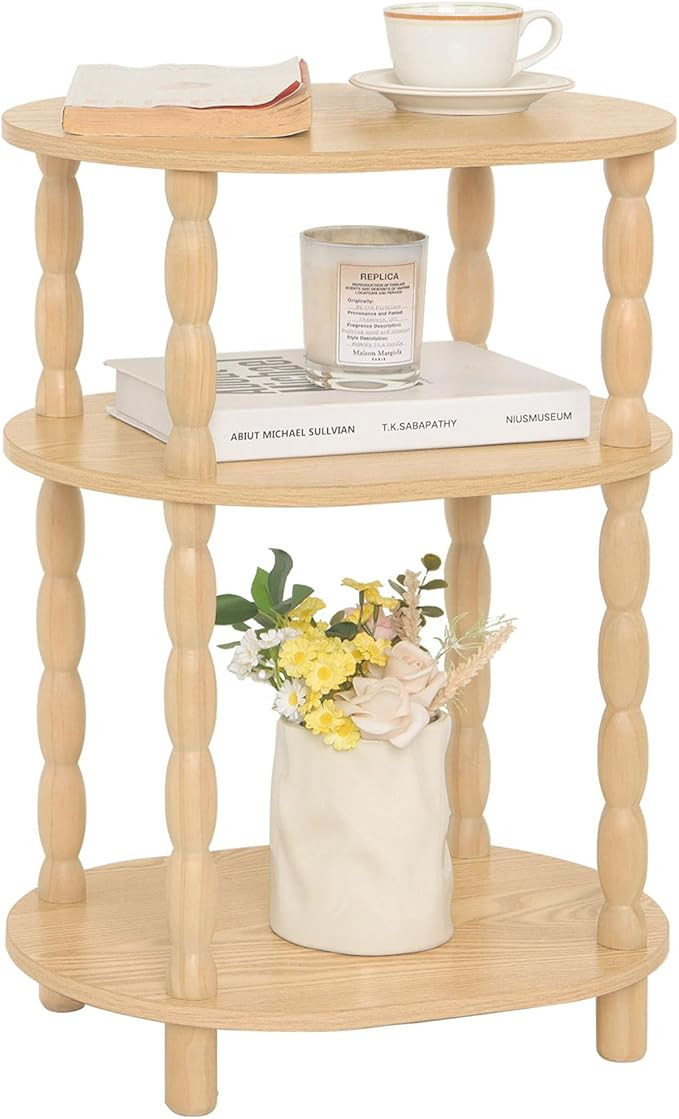 MaxSmeo End Table, Small Oval Side Table for Small Spaces, Modern Night Stand Accent Table for Li... | Amazon (US)